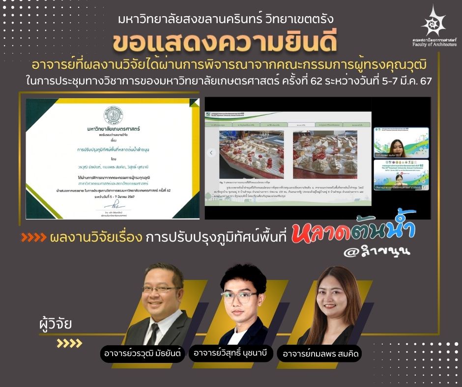 Read more about the article ขอแสดงความยินดีอาจารย์ที่ผลงานวิจัยผ่านการพิจารณาคณะกรรมการผู้ทรงคุณวุฒิ