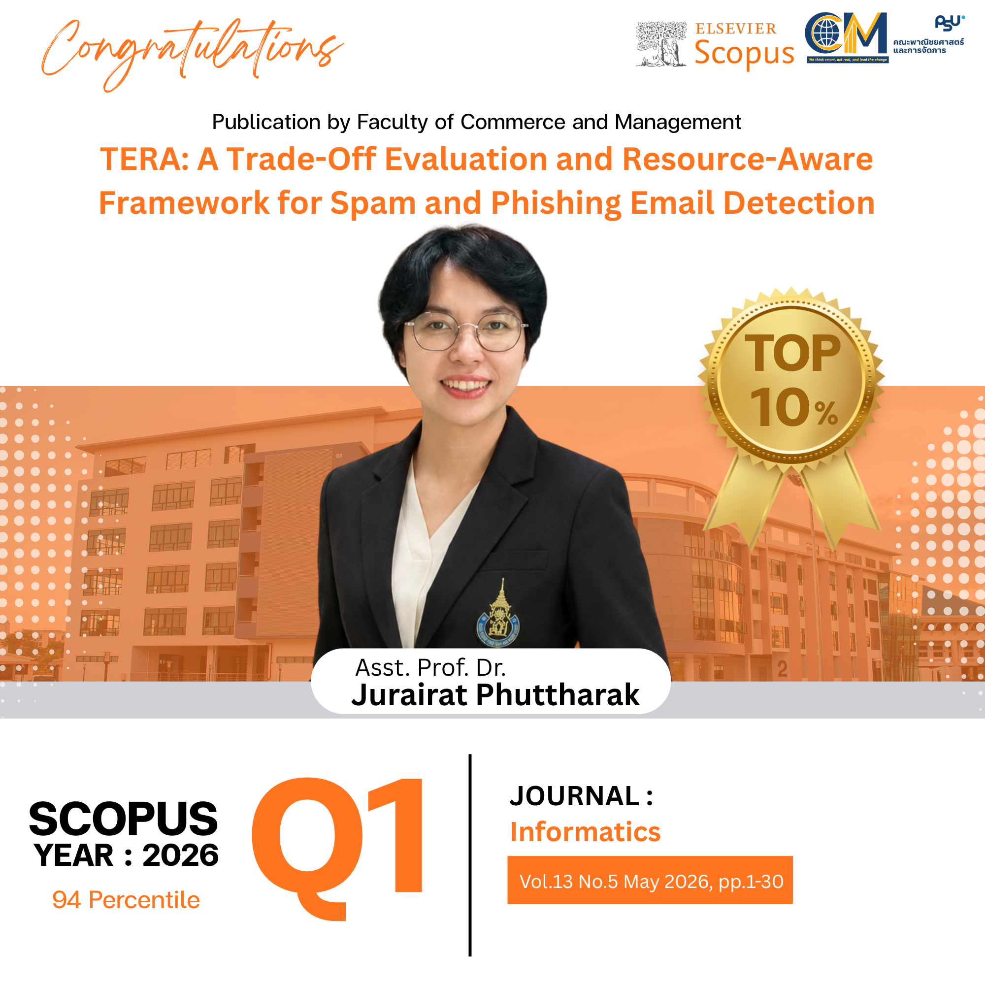 Read more about the article ขอแสดงความยินดี ตีพิมพ์ใน SCOPUS Q1 TOP 10%